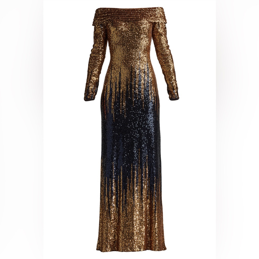 TADASHI SHOJI - VIONNE OFF-SHOULDER SEQUIN GOWN - Picture 5 of 6